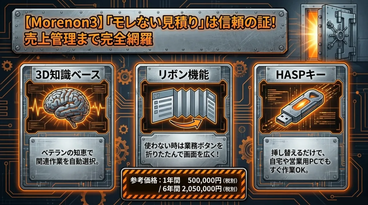 Morenon3の3大機能:3D知識ベース・リボン機能・HASPキー