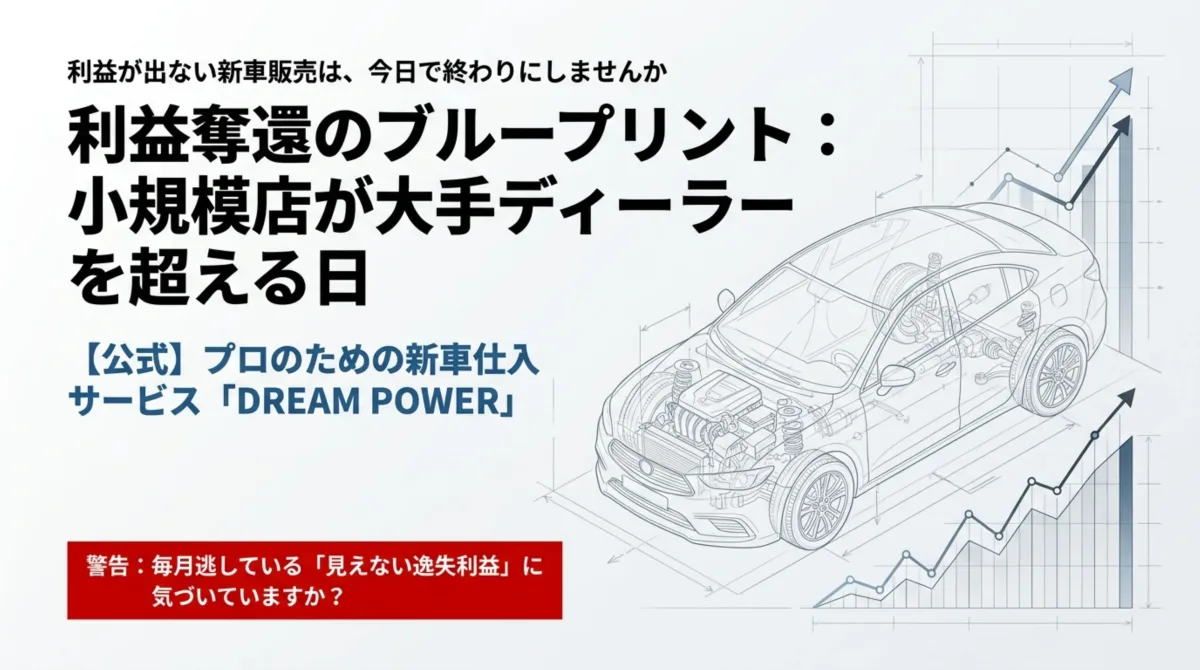 利益奪還のブループリント：小規模店が大手ディーラーを超える日。プロのための新車仕入サービス DREAM POWER の表紙